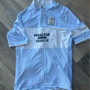 Rapha Light Blue and White Cycling Jersey